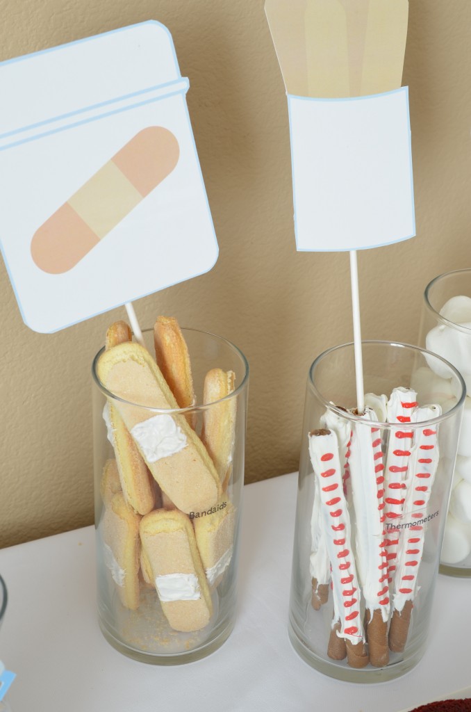 Up close of Band-Aids and Thermometer plus Cut-Outs