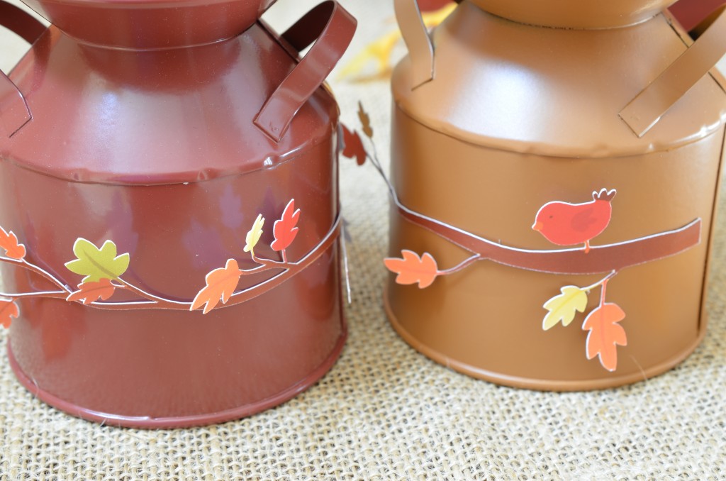 Scarecrow tin cans with branch