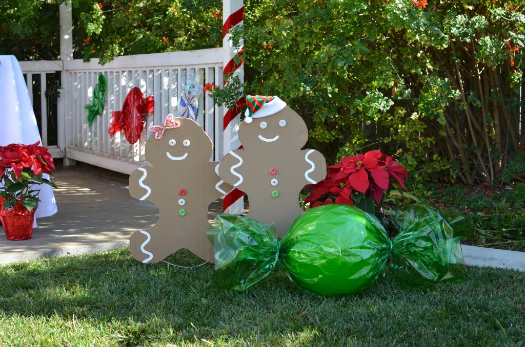 gingerbread party- cardboard decorations and candy