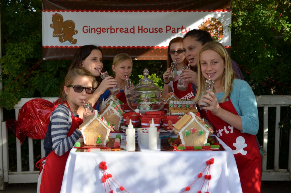 gingerbread party - drinking chocolate milk