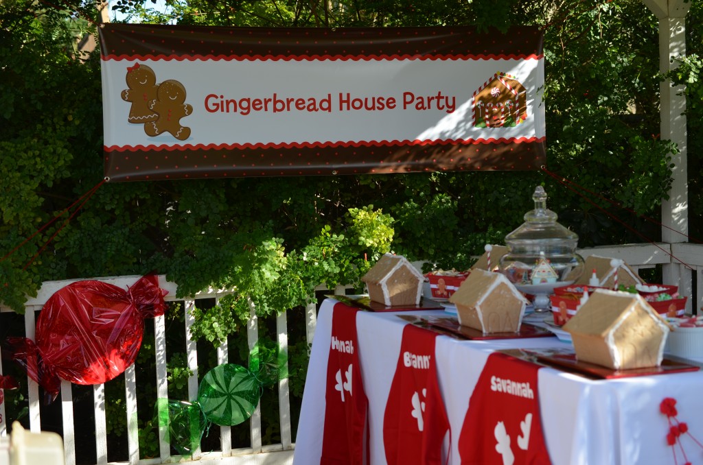 gingerbread party- picture of banner and candy