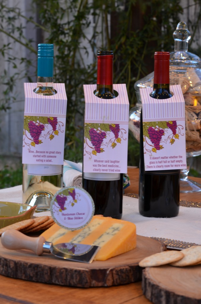 wine and cheese party wine tags