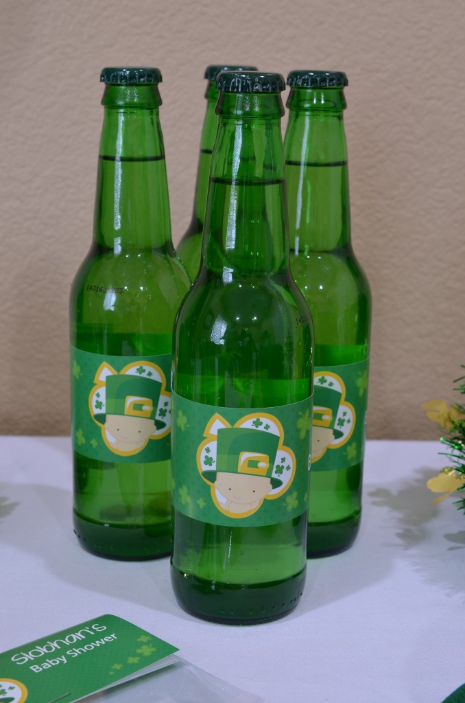 st patricks baby shower beverage wraps