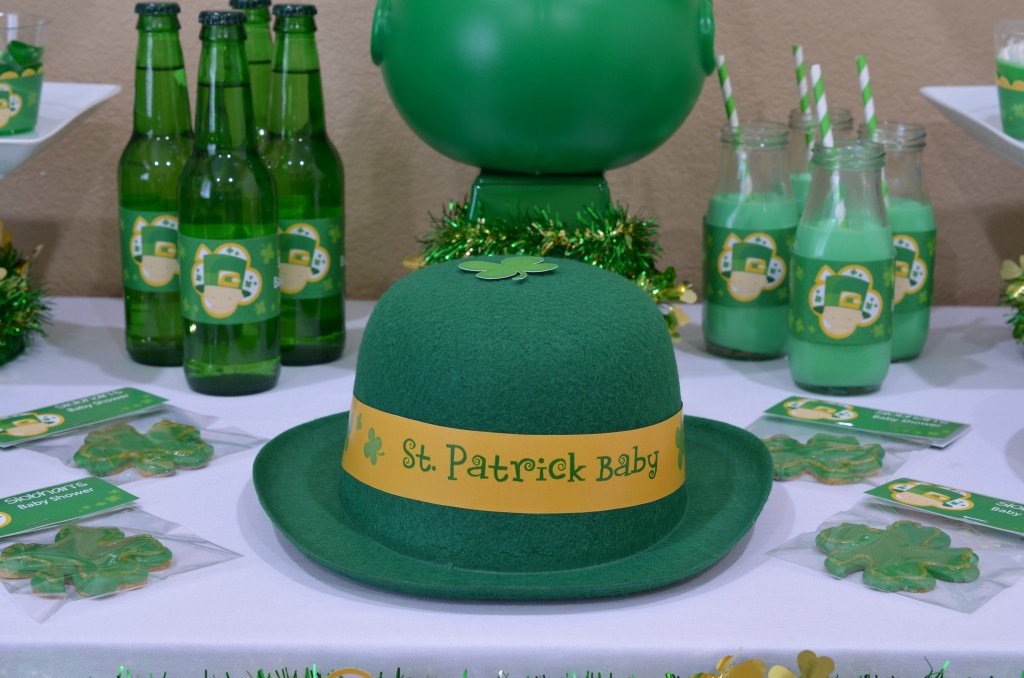 st patricks baby shower decorated shamrock hat