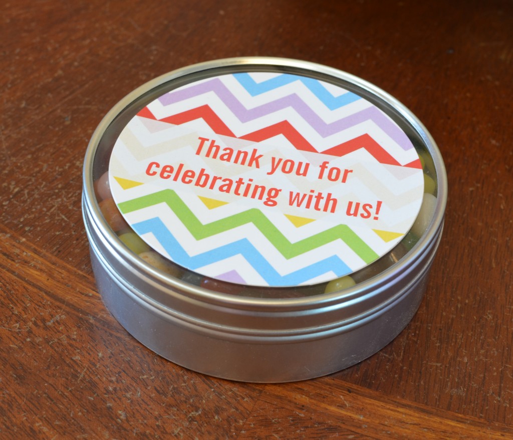 table confetti favor tin