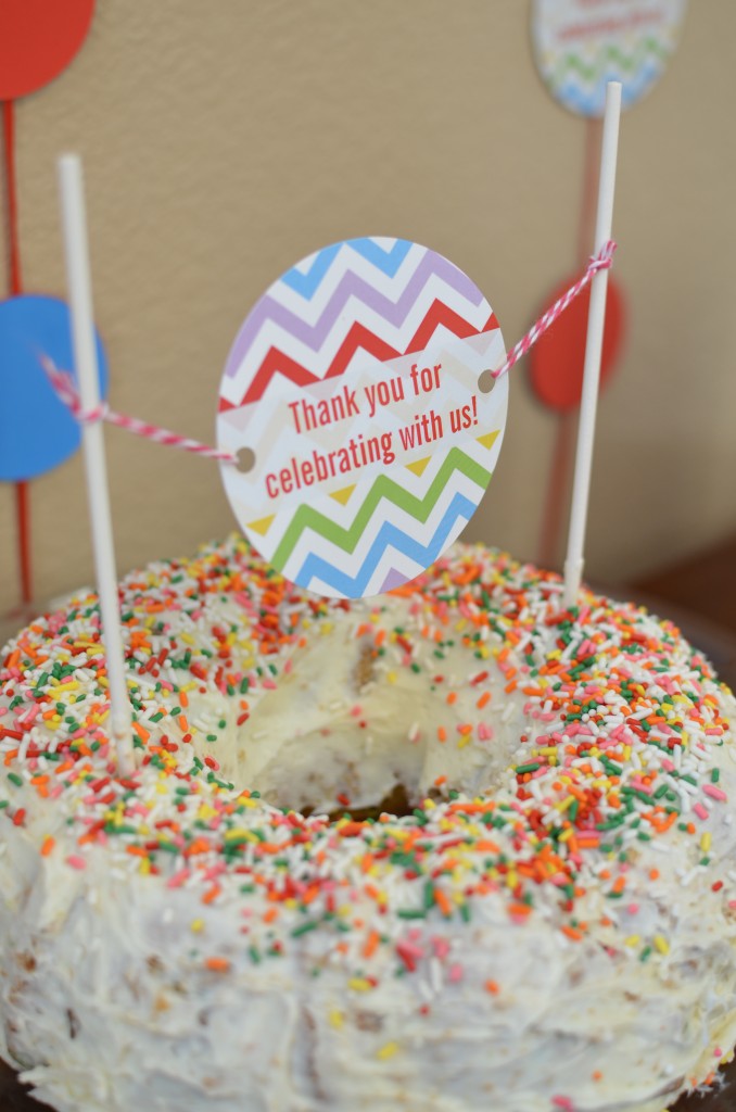 table confetti used as a decoration on a cake