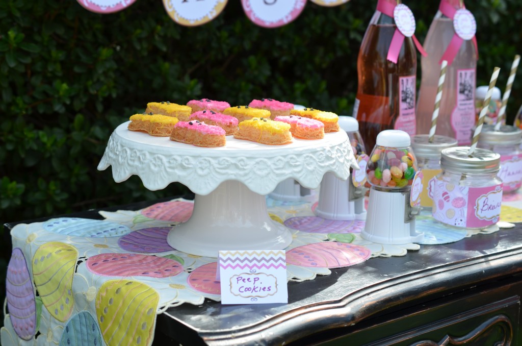 easter party food tent for peep cookies