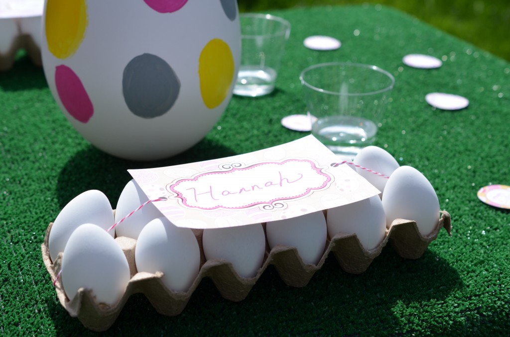easter party invitation used on egg carton