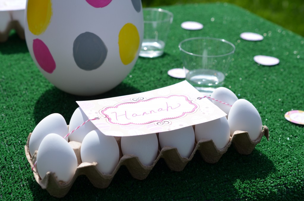 easter party invitation used on egg carton