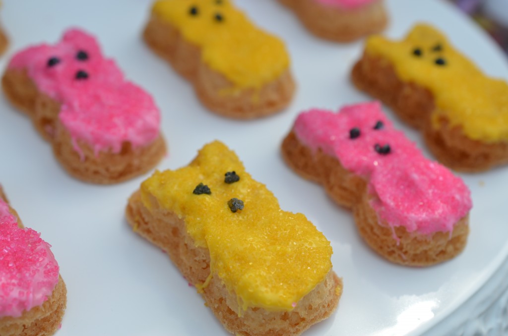 easter party up close of peep cookies