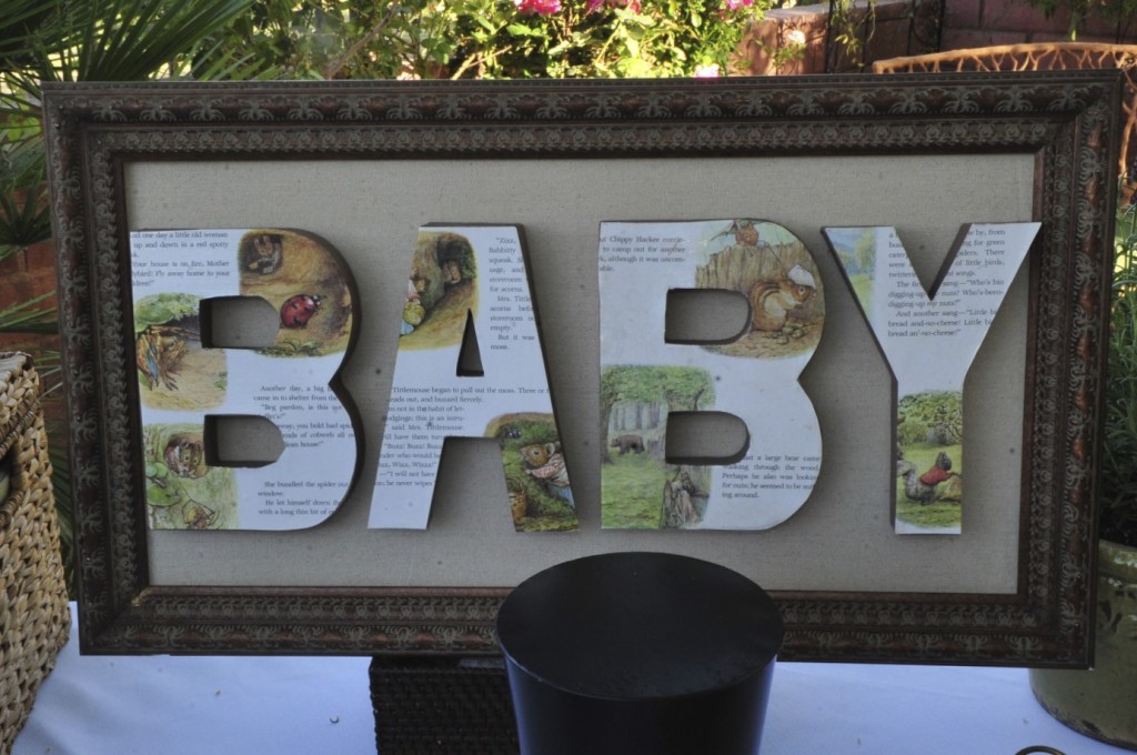 Build A Library Party Baby Decoupage on A Frame