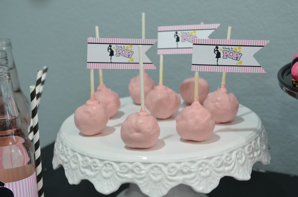 Ready To Pop Baby Shower Pink Cake POPS with Flag