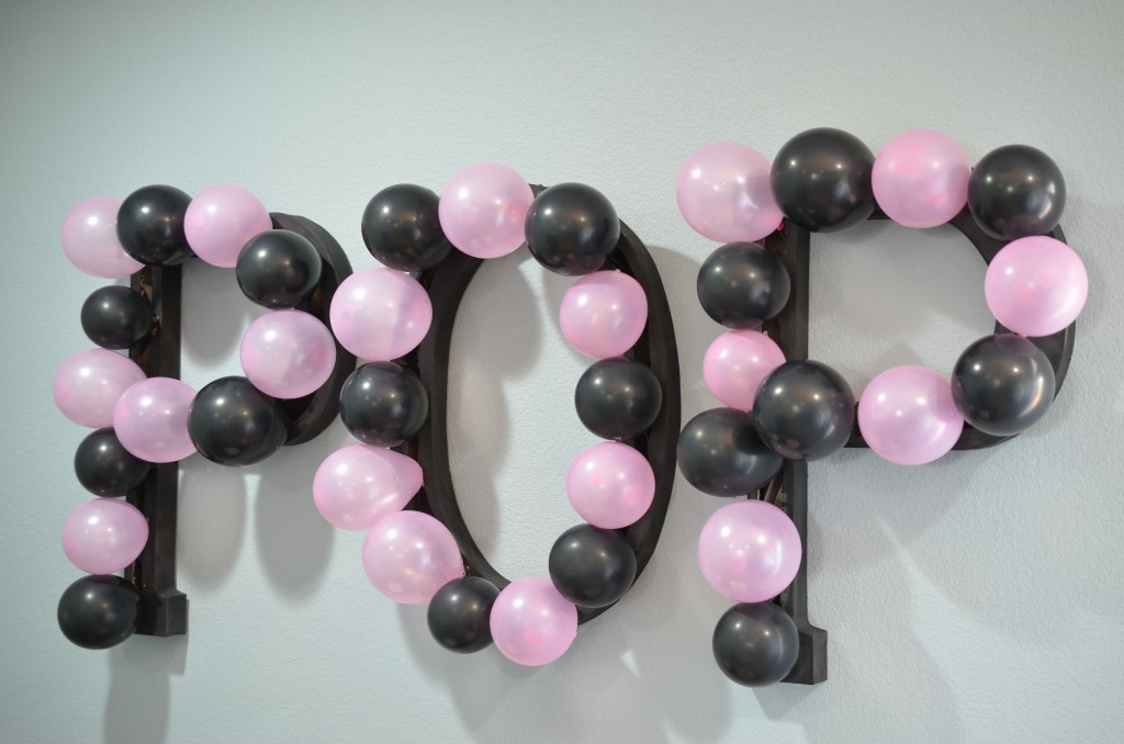 Ready To Pop Baby Shower Pink POP balloon wall art