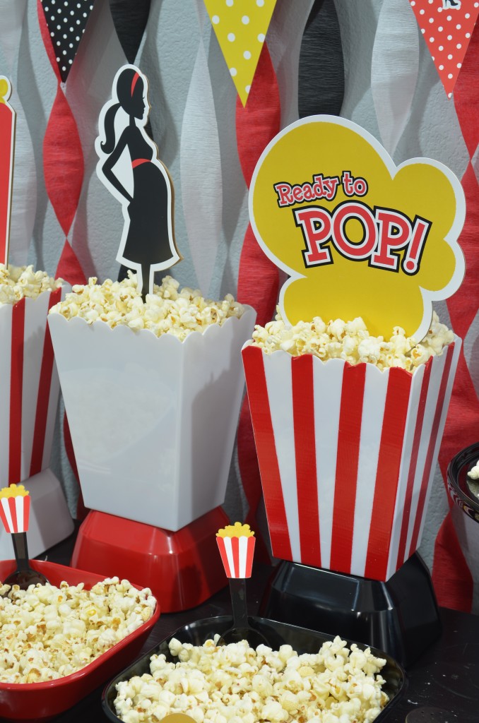 Ready To Pop Baby Shower Red - custom popcorn container made with red duct tape