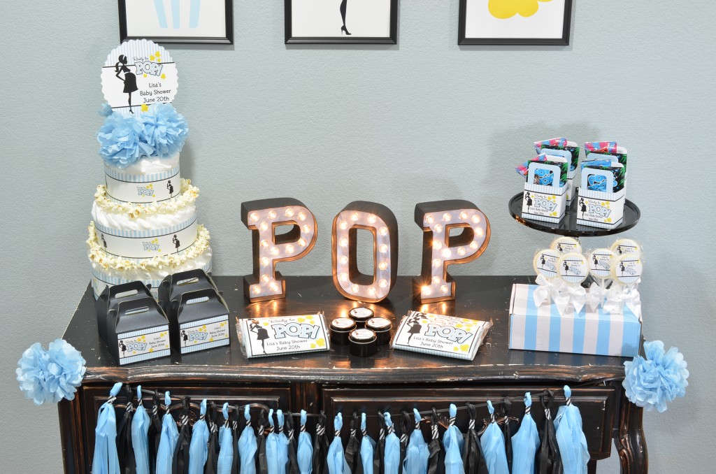 Ready To Pop Blue Favor table display