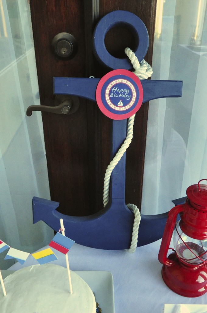 Nautical Birthday Party Anchor with Confetti