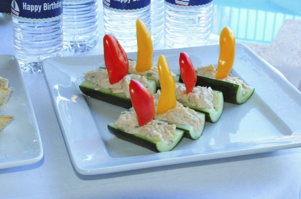 Nautical Birthday Party Cucumber Sailboat