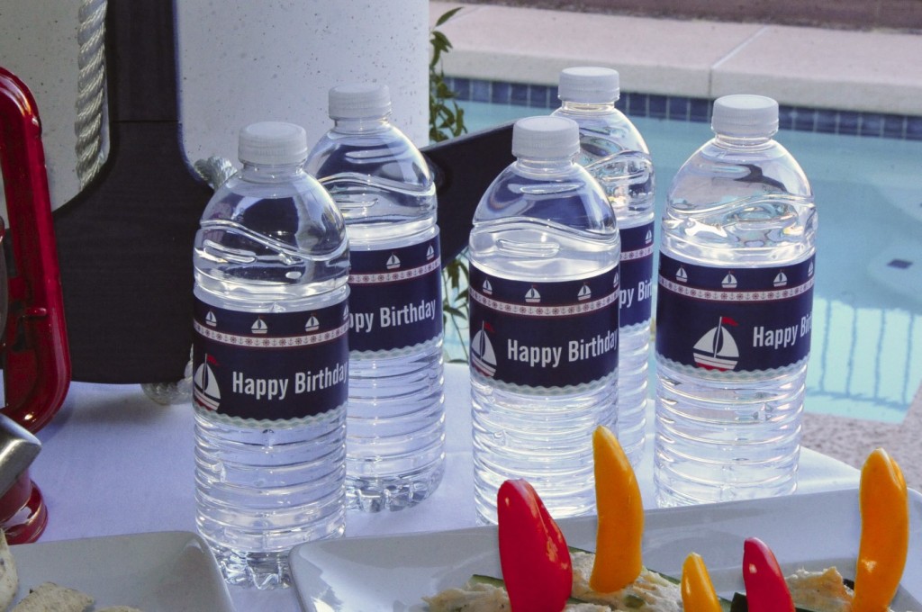 Nautical Birthday Party water bottle lables