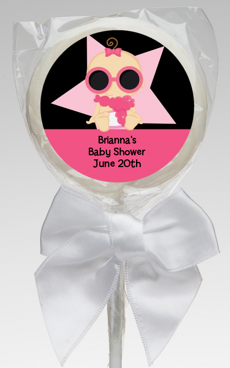  A Star Is Born Hollywood Black|Pink - Personalized Baby Shower Lollipop Favors African American