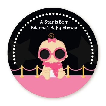  A Star Is Born Hollywood Black|Pink - Personalized Baby Shower Table Confetti Caucasian Blonde Hair