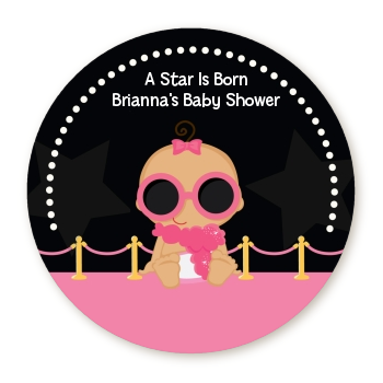  A Star Is Born Hollywood Black|Pink - Personalized Baby Shower Table Confetti Caucasian Blonde Hair