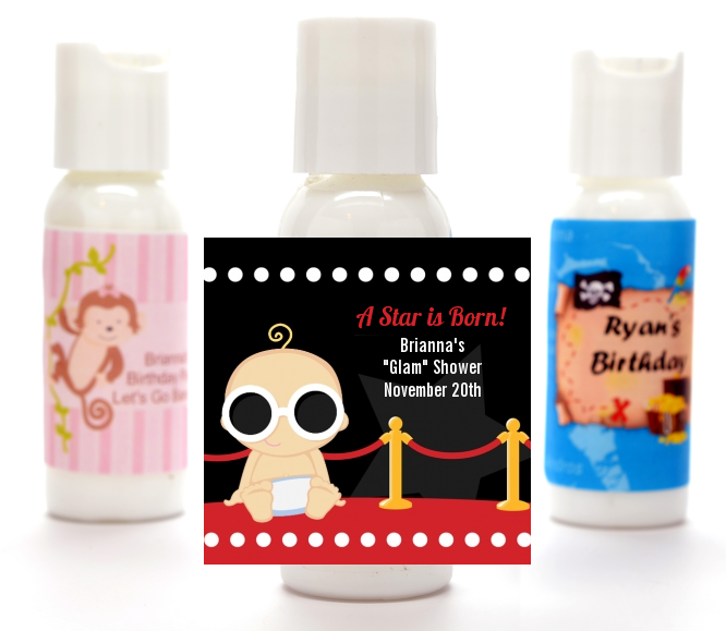  A Star Is Born Hollywood &reg; - Personalized Baby Shower Lotion Favors Caucasian