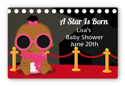  A Star Is Born Hollywood &reg; - Baby Shower Landscape Sticker/Labels Caucasian Boy