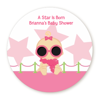  A Star Is Born Hollywood White|Pink - Personalized Baby Shower Table Confetti Caucasian Blonde Hair