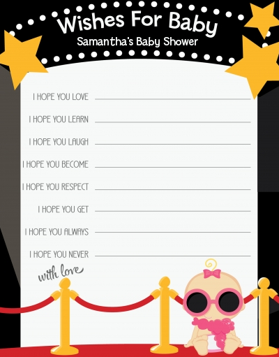 A Star Is Born!® Hollywood - Baby Shower Wishes For Baby Card
