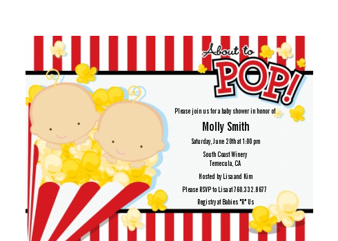  About To Pop &reg; - Baby Shower Petite Invitations African American