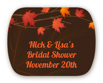 Autumn Leaves - Personalized Bridal Shower Rounded Corner Stickers