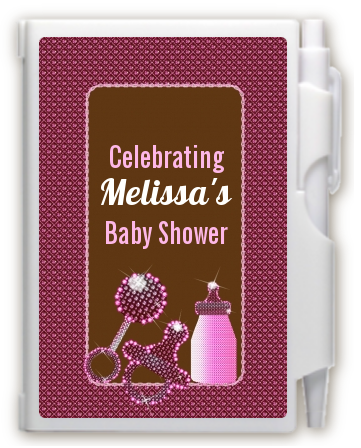 Baby Bling Pink - Baby Shower Personalized Notebook Favor