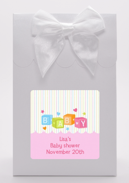 Baby Blocks Pink - Baby Shower Goodie Bags