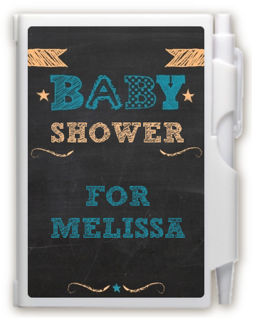 Baby Boy Chalk Inspired - Baby Shower Personalized Notebook Favor