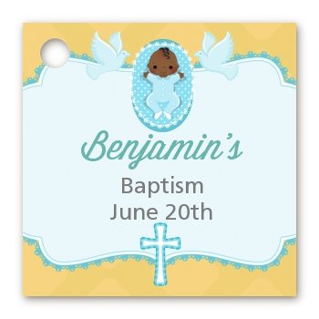  Baby Boy - Personalized Baptism / Christening Card Stock Favor Tags Option 1