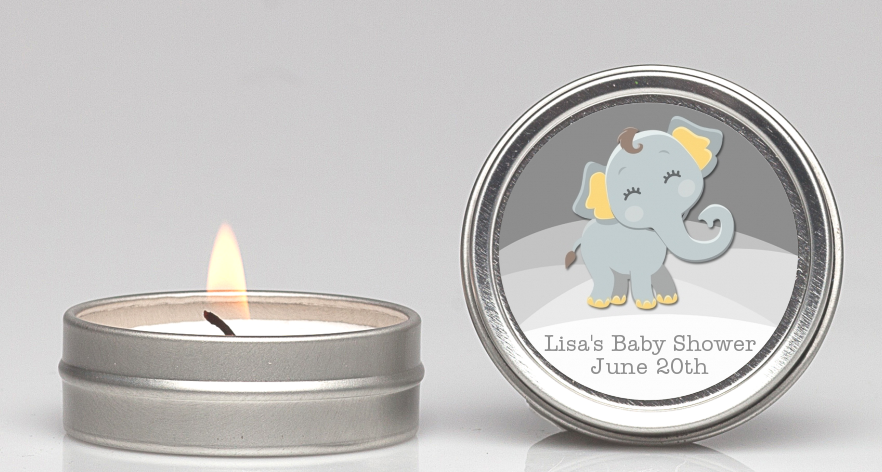  Baby Elephant - Baby Shower Candle Favors Option 1