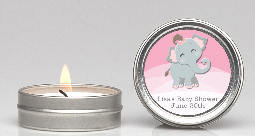  Baby Elephant - Baby Shower Candle Favors Option 1