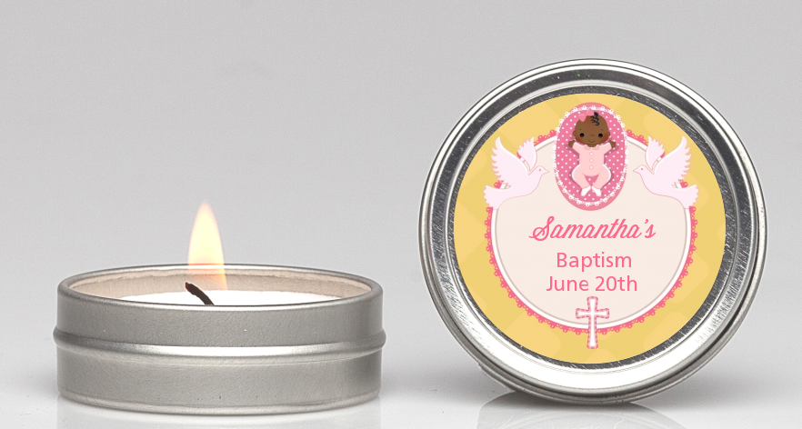  Baby Girl - Baptism / Christening Candle Favors Option 1