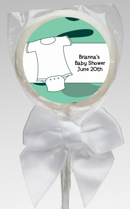  Baby Outfit Camouflage - Personalized Baby Shower Lollipop Favors Blue