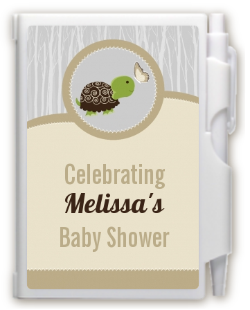 Baby Turtle Neutral - Baby Shower Personalized Notebook Favor