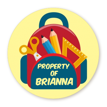  Backpack - Round Personalized School Sticker Labels 