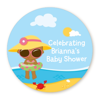  Beach Baby African American Girl - Personalized Baby Shower Table Confetti 