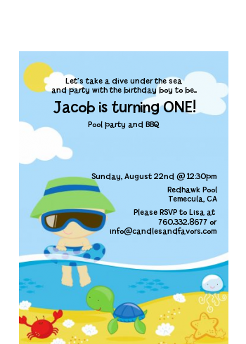 Beach Boy - Birthday Party Petite Invitations