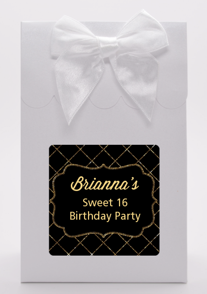 Black and Gold Glitter - Birthday Party Goodie Bags