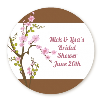  Blossom - Round Personalized Bridal Shower Sticker Labels 