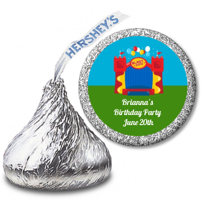 Bounce House - Hershey Kiss Birthday Party Sticker Labels