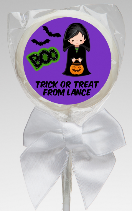  Boy Cape Costume - Personalized Halloween Lollipop Favors Option 1