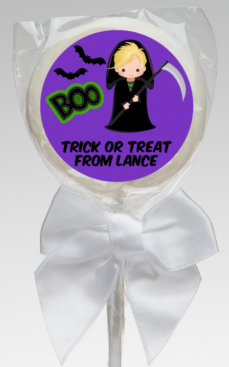  Boy Cape Costume - Personalized Halloween Lollipop Favors Option 1