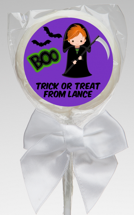  Boy Cape Costume - Personalized Halloween Lollipop Favors Option 1