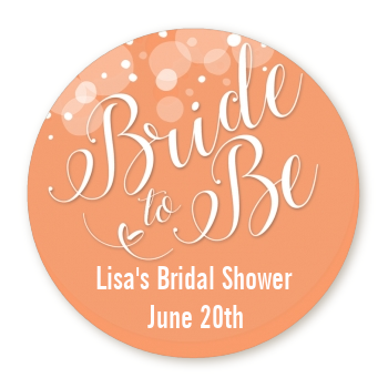  Bride To Be - Round Personalized Bridal Shower Sticker Labels 